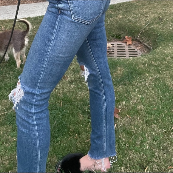 RE/Done Comfort Stretch Highrise Ankle Crop In Dusk Destroy - Picture 12 of 13